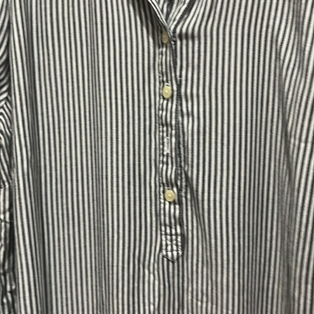 Old Navy ticking stripe Blue and White Striped Casual Button Down Dress - Picture 3 of 6